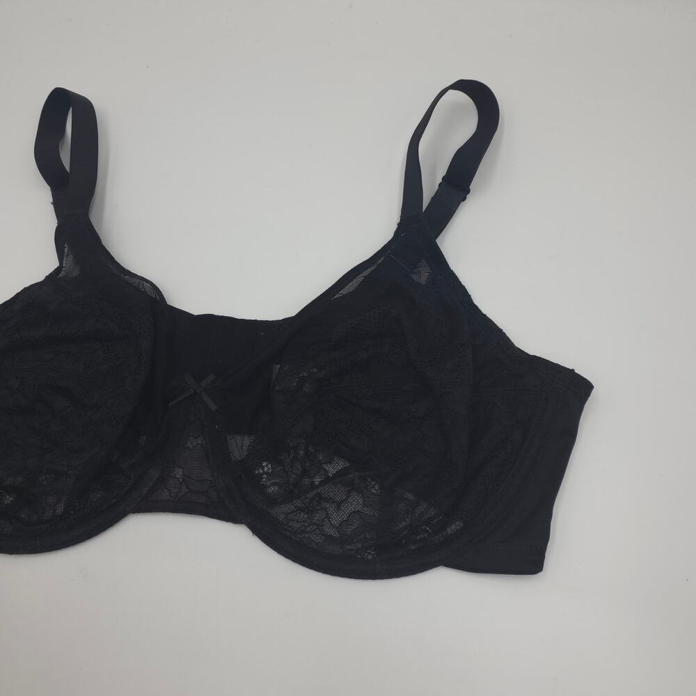 HSIA Bundle of Two Enchante Unlined Lace Underwire Bra Black Cream Size 40DD - Picture 3 of 10